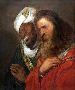 Jan lievens Saladin and Guy de Lusignan oil